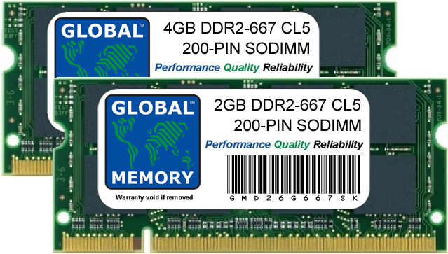 6GB (4GB + 2GB) DDR2 667MHz PC2-5300 200-PIN SODIMM MEMORY RAM KIT FOR INTEL MACBOOK (LATE 2007 - EARLY/LATE 2008 - EARLY 2009) & MACBOOK PRO...